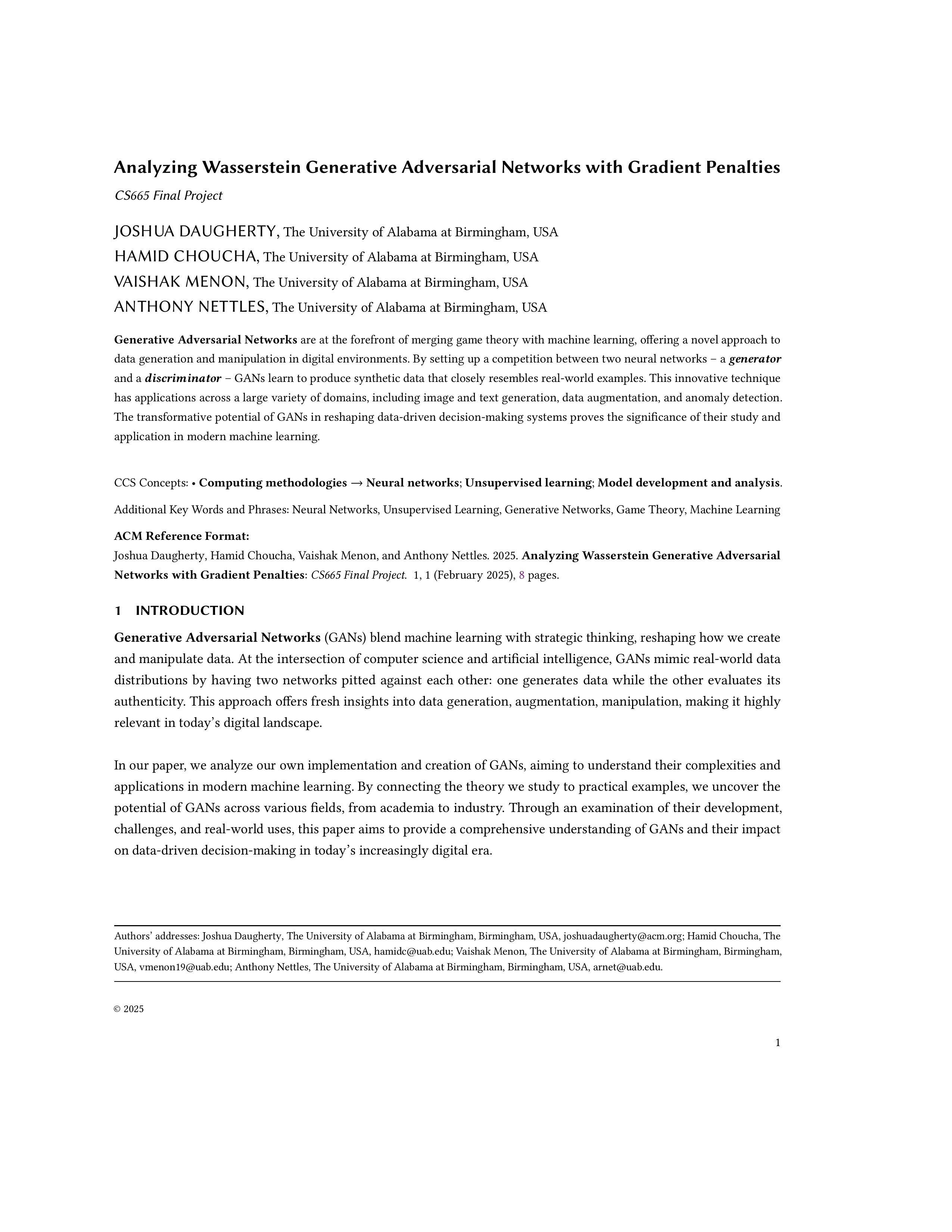 Analyzing Wasserstein Generative Adversarial Networks with Gradient Penalties